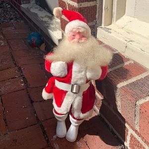 Vintage red velvet realistic beard Santa
